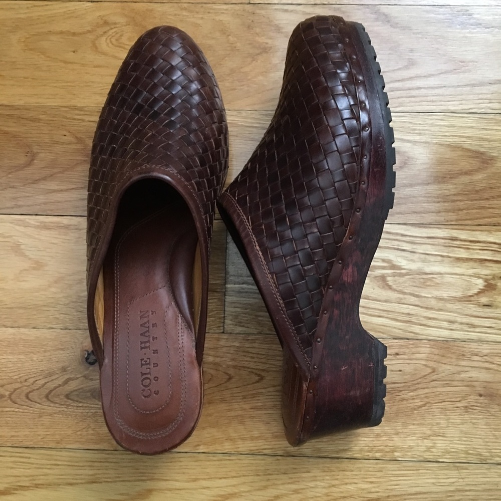 Cole Haan Country Woven Leather Clogs 10M